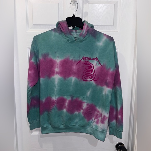 Metallica Tops - Metallica Live in Concert 92 Hoodie M Tie Dye Sweatshirt Size M Tour Glow Shirt.
